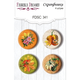 Flair buttons. Set of 4pcs #341 "Botany Autumn Redesign"
