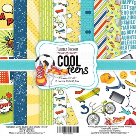 Double-sided scrapbooking paper set "Cool Teens", 12”x12”