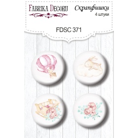 Flair buttons. Set of 4pcs #371 "Dreamy Baby Girl"