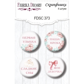 Flair buttons. Set of 4pcs #373 "Dreamy Baby Girl"