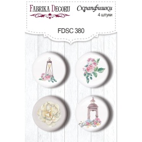 Flair buttons. Set of 4pcs #380 "Shabby Love"