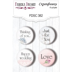 Flair buttons. Set of 4pcs #382 "Shabby Love"