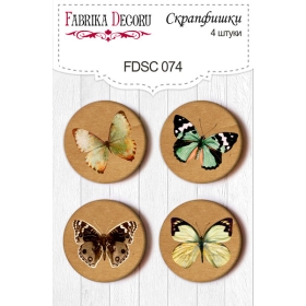 Flair buttons. Set of 4pcs #074 "Butterflies"