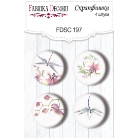 Flair buttons. Set of 4pcs #197 "Tender Orchid"