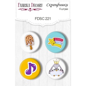 Flair buttons. Set of 4pcs #221 "My Tiny Sparrow Boy"