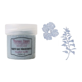 Embossing powder with glitter. Color Blue shabby