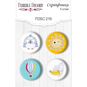 Flair buttons. Set of 4pcs #219 "My Tiny Sparrow Boy"