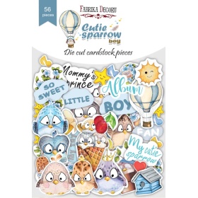 Set of die cuts "Cutie Sparrow Boy", 56 pcs