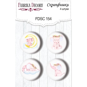 Flair buttons. Set of 4pcs #154 "Little Elephant"