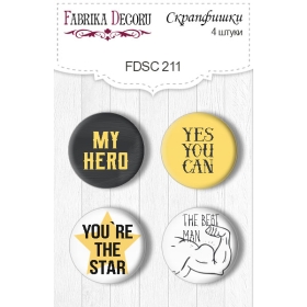 Flair buttons. Set of 4pcs #211 "Specially for Him"