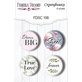 Flair buttons. Set of 4pcs #198 "Tender Orchid"