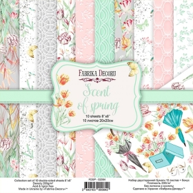 Double-sided scrapbooking paper set "Scent of Spring", 8"x8"