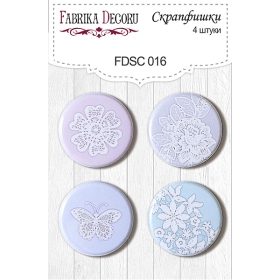 Flair buttons. Set of 4pcs #016 "Shabby Dreams"