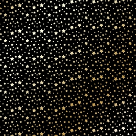 Disainpaberi leht kuldse mustriga "Golden Stars Black"