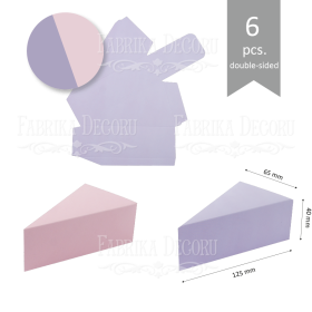 Набор картонных заготовок #003 "Тортики" - лиловый/светло-розовый