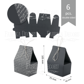 Set of cardboard blanks #004 - black / black text