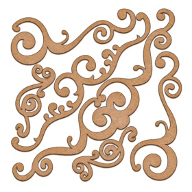 Set of mdf elements for decorating #02