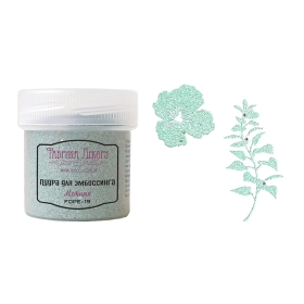 Embossing powder with glitter. Color Mint