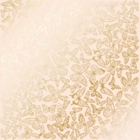 Embossed paper sheet "Golden Butterflies Beige"