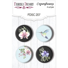 Flair buttons. Set of 4pcs #207 "Wild Orchid"