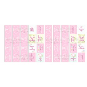 Set of stripes with pictures for decoration "Puffy Fluffy Girl"