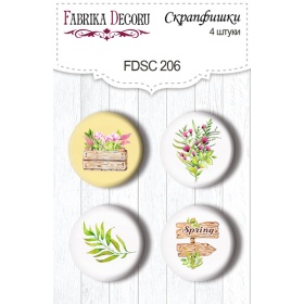 Flair buttons. Set of 4pcs #206 "Spring Blossom"