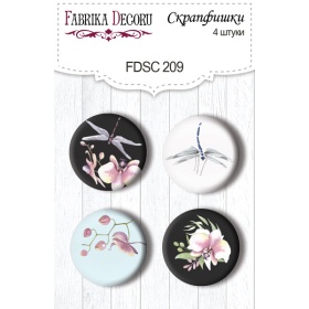 Flair buttons. Set of 4pcs #209 "Wild Orchid"
