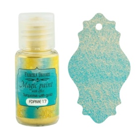 Dry paint "Magic paint with effect" color "Turquoise with Gold", 15ml