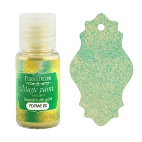 Сухая краска "Magic paint with effect" цвет "Изумруд с золотом", 15мл