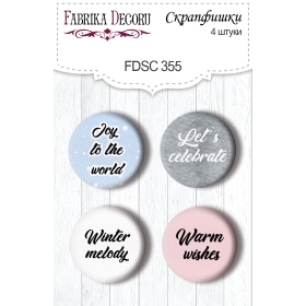 Flair buttons. Set of 4pcs #355 "Winter Melody"