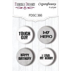 Flair buttons. Set of 4pcs #366 "Grunge & Mechanics"