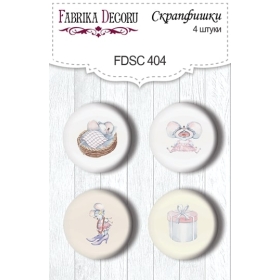 Flair buttons. Set of 4pcs #404 "My Little Mousy Girl"