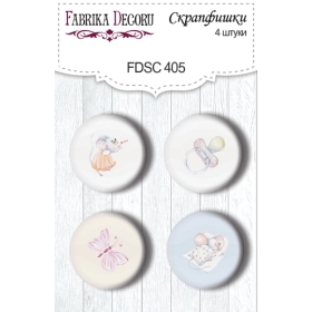 Flair buttons. Set of 4pcs #405 "My Little Mousy Girl"