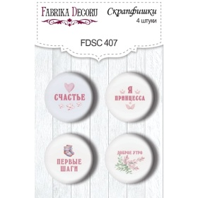Flair buttons. Set of 4pcs #407 "My Little Mousy Girl"