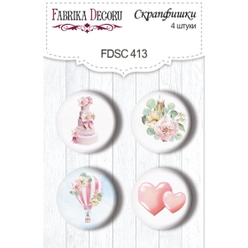 Flair buttons. Set of 4pcs #413 "Walking on Clouds"