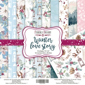  Double-sided scrapbooking paper set "Winter Love Story", 12"x12"