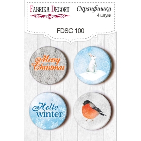 Flair buttons. Set of 4pcs #100 "Smile of Winter"