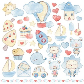 Decorative sheet for cutting "Sweet Baby Boy"
