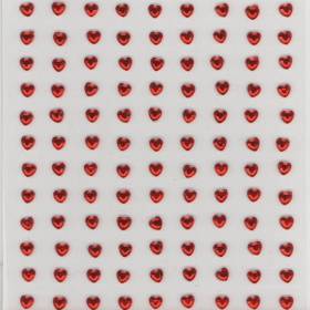 Adhesive Strass Stones - red hearts